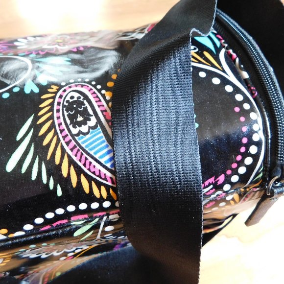 flawed vera bradley lunch box bag black neon paisley print - Picture 3 of 6